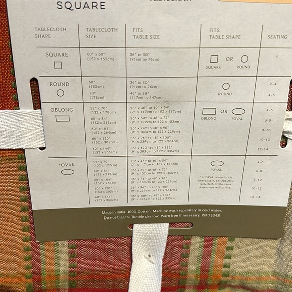 Haymarket Square Tablecloth Fall Thanksgiving Plaid Country New 60”x104” Oblong - Picture 2 of 2